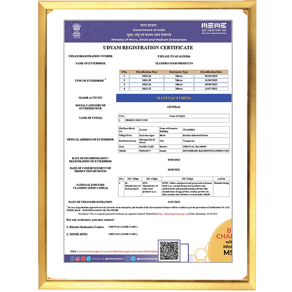 Incorporation Certificate TGT - India