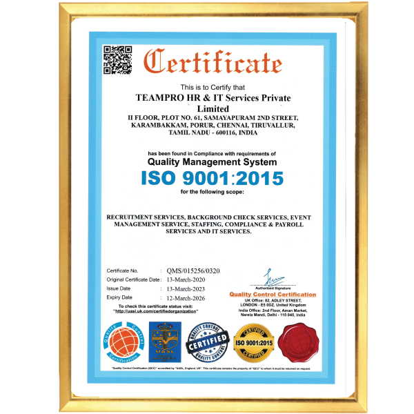 ISMS 27001 : 2013 Certificate India